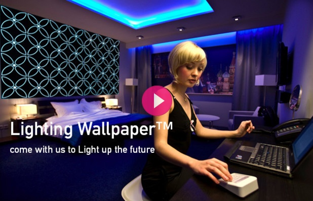 有機elを使った光る壁紙 Lighting Wallpaper ライティング ウォールペーパー Kickstarter Fan